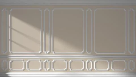 Beige wall with classic molding Stock Illustration
