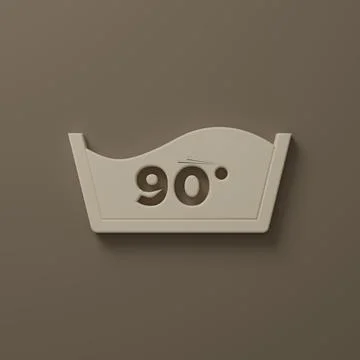 Beige Washing under 90 degrees celsius icon isolated on brown background. T.. Stockillustratie