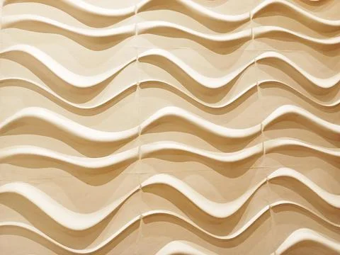 Beige Wavy Wall Panel Texture Background Stock Photos