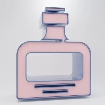 Beige Whiskey bottle icon isolated on grey background. Minimalism concept. .. Stock Illustration