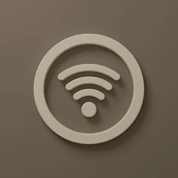 Beige Wi-Fi wireless internet network symbol icon isolated on brown backgro.. Stock Illustration