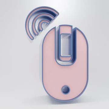 Beige Wireless computer mouse icon isolated on grey background. Optical wit.. Stock Illustration