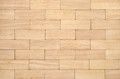 Beige wood wall texture, brickwork. Plank paneling. Stock Photos
