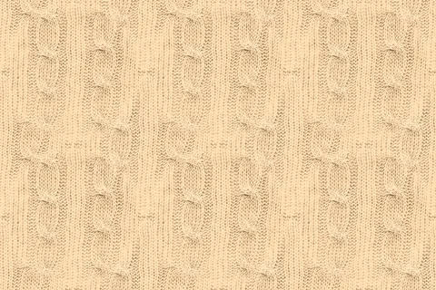 Beige Woolen Thread. Abstract Knitted Pattern. Stock Illustration