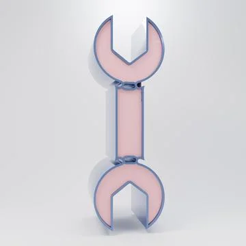 Beige Wrench spanner icon isolated on grey background. Minimalism concept. .. Stock Illustration