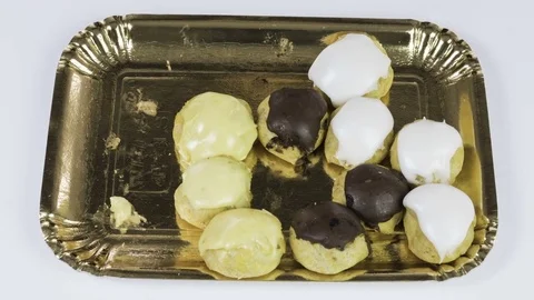 Beignet tray time lapse zoom out Stock Footage 76159844