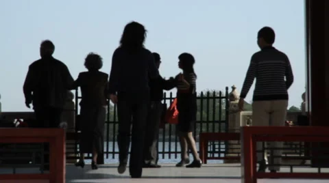 Beihai park dancers, Beijing  - 3 Stock Footage 4635279