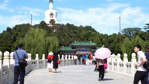 Beihai park scenery in summer 스톡 동영상 80053503