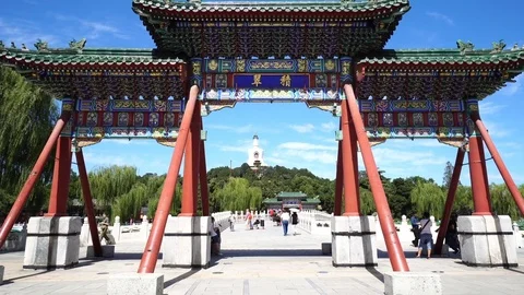 Beihai park scenery in summer 스톡 동영상 80053854