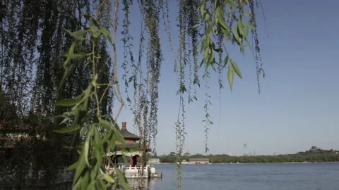 Beihai Park at sunset in Beijing, Stock Footage 194415897