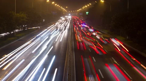 Beijing 2nd rind road at night 4K Stock Footage 40450163