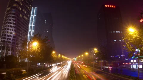 Beijing 3rd rind road at night HD. Stock Footage 40428261