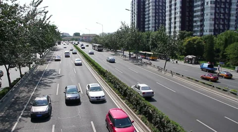 Beijing 3rd ring road at daytime HD Stock Footage 40450346