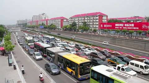 Beijing 4th ring road at daytime HD Stock Footage 40450952