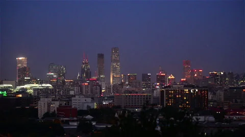 Beijing after night scene of CBD 스톡 동영상 65217000