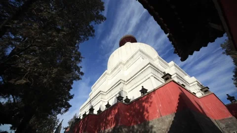 Beijing Baita Temple upside-down shot 2 Stock Footage 171552679