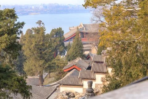 Beijing Beihai Hillside Compound Stock Photos