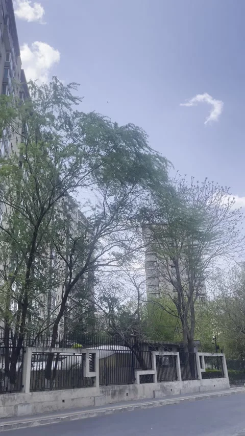 Beijing, Blue Sky, White Clouds and Huge Wind Stock Footage 306523882