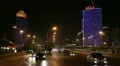 Beijing CBD Air Pollution and Huge Traffic Jam, China, Neon Lights by night HD Footage