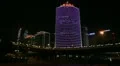 Beijing CBD, Air Pollution and Huge Traffic in China, Neon Lights by night HD Footage