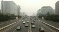 Beijing CBD, Air Pollution and Huge Traffic in China due to a dust storm HD Footage