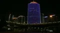 Beijing CBD, China, Neon Lights by night, Air Pollution and Huge Traffic Jam HD Footage