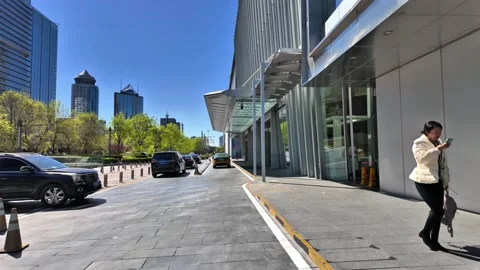 Beijing CBD Morning Rush Hour Traffic and Skyscrapers, China - April 2026 Stock Footage 336601831