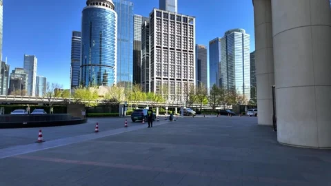 Beijing CBD Morning Rush Hour Traffic and Skyscrapers, China - April 2026 Stock Footage 336601862