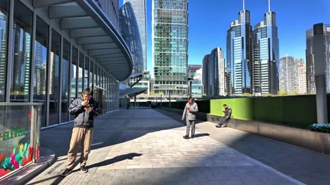 Beijing CBD Morning Rush Hour Traffic and Skyscrapers, China - April 2026 Stock Footage 336601864