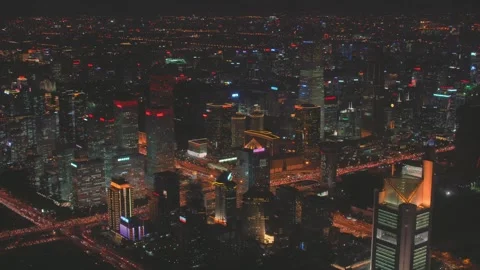 Beijing CBD Nightscape, CCTV Tower Stock Footage 299975601