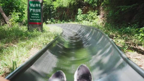 Beijing, China - 3 may 2025 bobsled on Mutianyu Great Wall Stock Footage 328235909