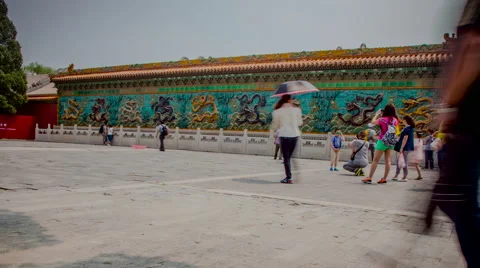 Beijing, China Dragon Wall Timelapse Stock Footage 53206593
