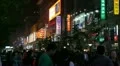Beijing, China, Famous Shopping Silver Street, Neon Lights by night, Shoppers HD Footage