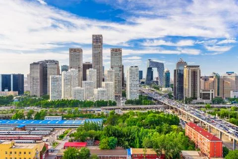 Beijing China Financial District Citycsape Stock Photos