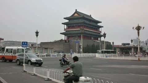 BEIJING, CHINA - JUNE 2013: View of Tiananmen Square Stock Footage 32425206