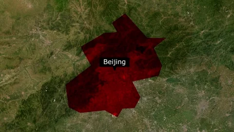 Beijing China Map Animation – Location Highlight and Geographic Infographic Stock Footage 344014798