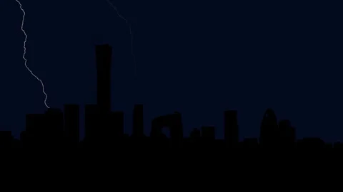Beijing, China, Thunderstorm at Night, Time-lapse Stock Footage 287994589