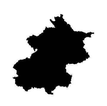 Beijing city map vector silhouette illustration isolated. Ilustração Stock