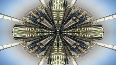 Beijing city skyline tiny planet Video stock 312577194