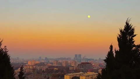 Beijing city view sunset. Stock Footage 345058085