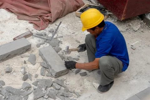 Beijing  construction site workers working for renovation Stock Photos