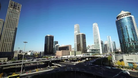 Beijing downtown district at daytime Stock Footage 82466621