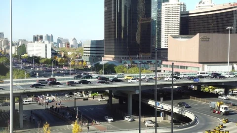 Beijing downtown district at daytime Stock Footage 82468675