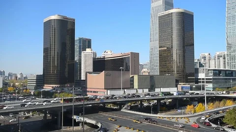 Beijing downtown district at daytime Stockbeeldmateriaal 82486329