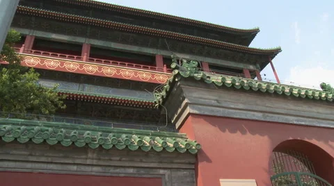 Beijing Drum Tower, Chinese architecture Stock Footage 53233501