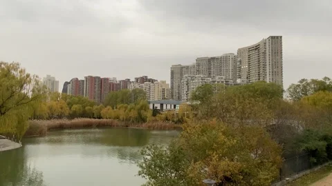 Beijing During COVID time, North-East 4th Ring Road, near Hong Lin Jin Park 01 Video stock 223615207