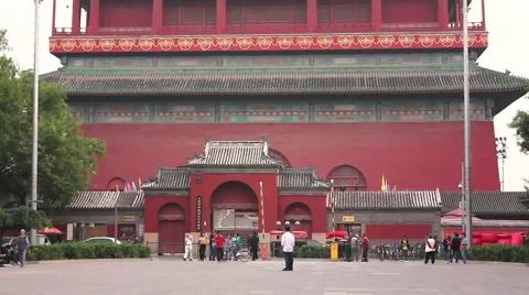 Beijing Gulou Drum Tower, Ancient China Stock Footage 53235907