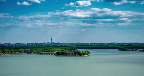 Beijing Kunming Lake Timelapse, CCTV &amp; Skyscrapers Stock Footage 303738121