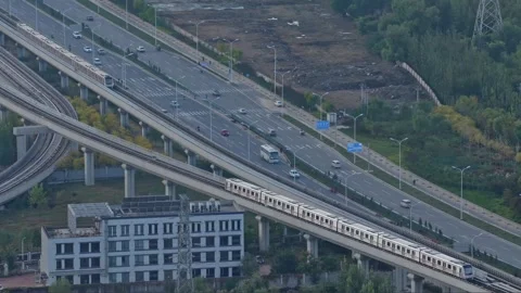 Beijing Light Rail and Subway Stock Footage 300079137