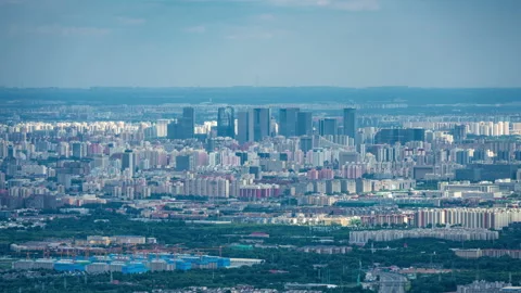 Beijing Lize CBD and Tianjin Goldin Finance 117 Tower Captured in One Frame Stock Footage 336834585